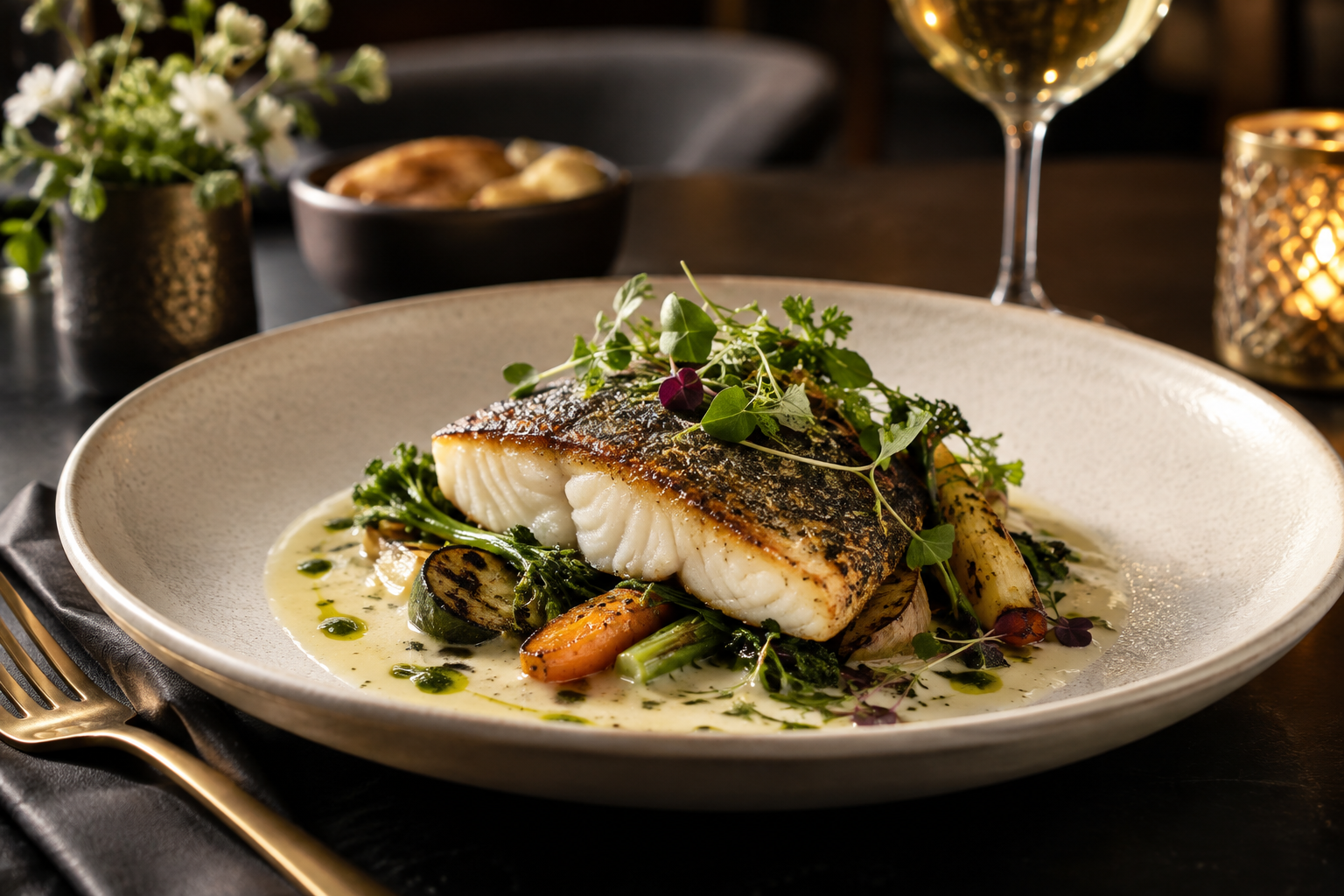 Signature
    sea bass
    plate